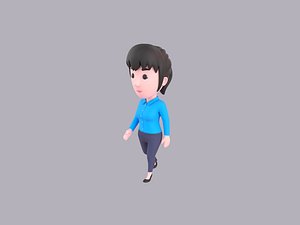 Cartoon Female Character Rigged 115 3D model