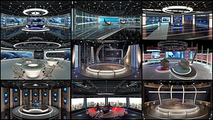 Virtual TV Studio Sets - Collection Vol 13 - 9 PCS DESIGN