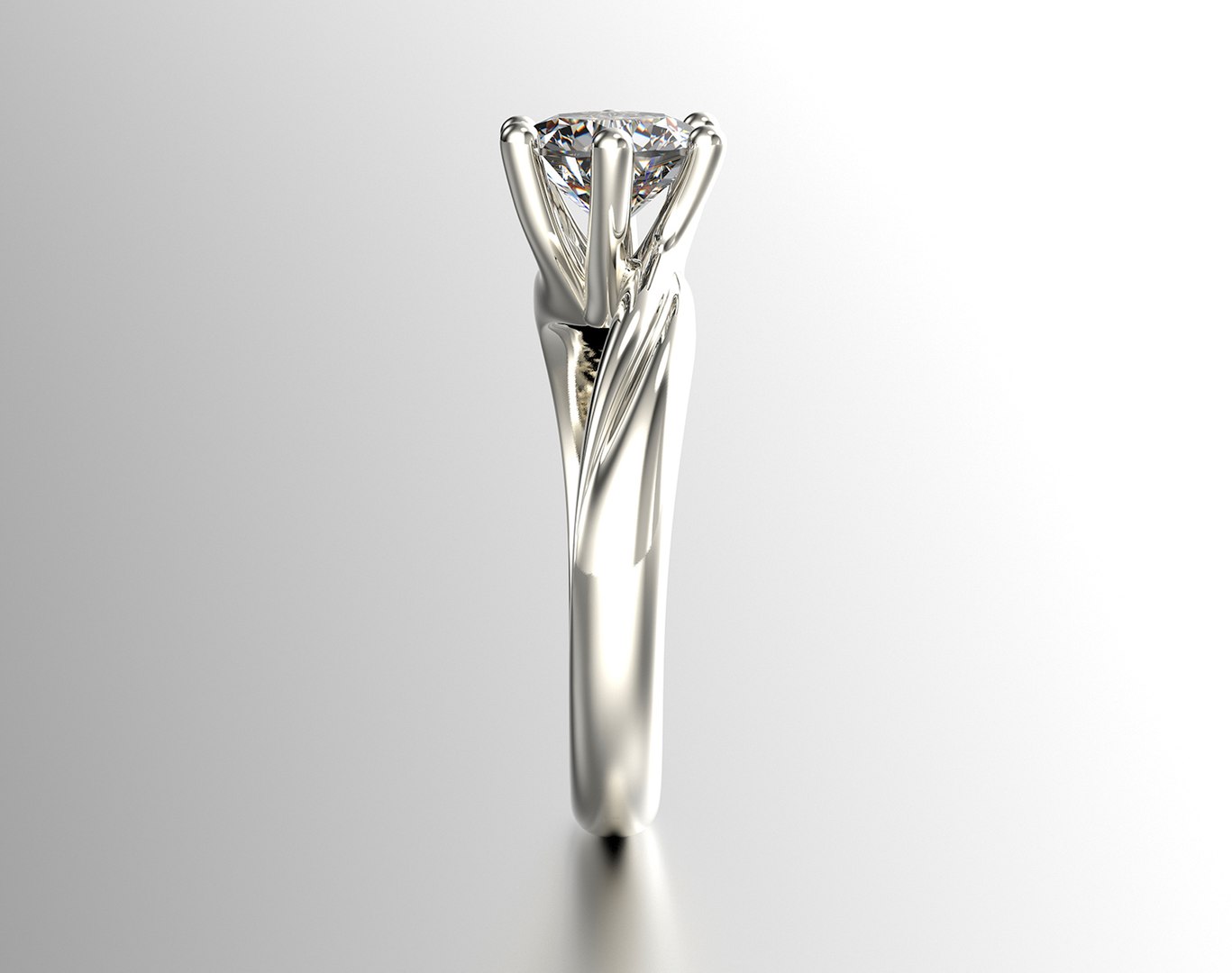 3D model Jewelry Wedding Engagement Ring with gem 0073 Set of sizes FBX ...