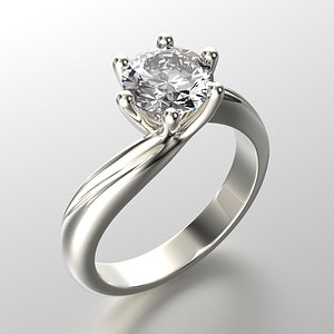 Jewelry Wedding Engagement Ring with gem 0073 Set of sizes FBX 3dm