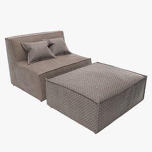Milano Bedding Tommy Upholstered fabric pouf