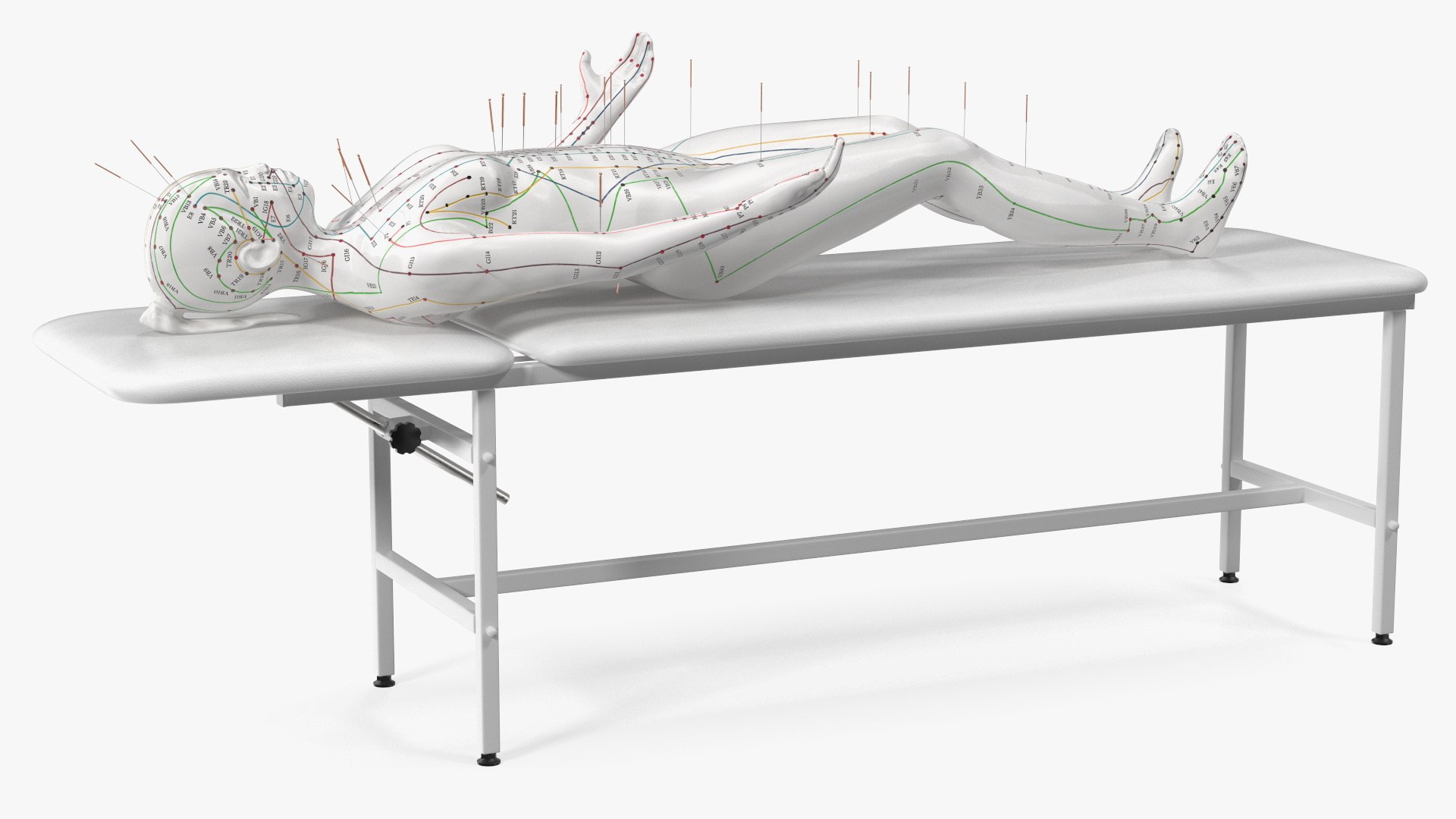 Female Acupuncture Mannequin on the Couch 3D model preview