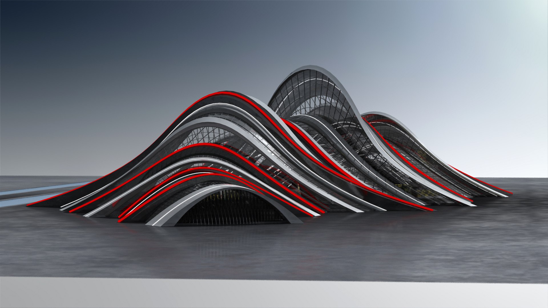 3D Futuristic Building 05 - TurboSquid 2047337