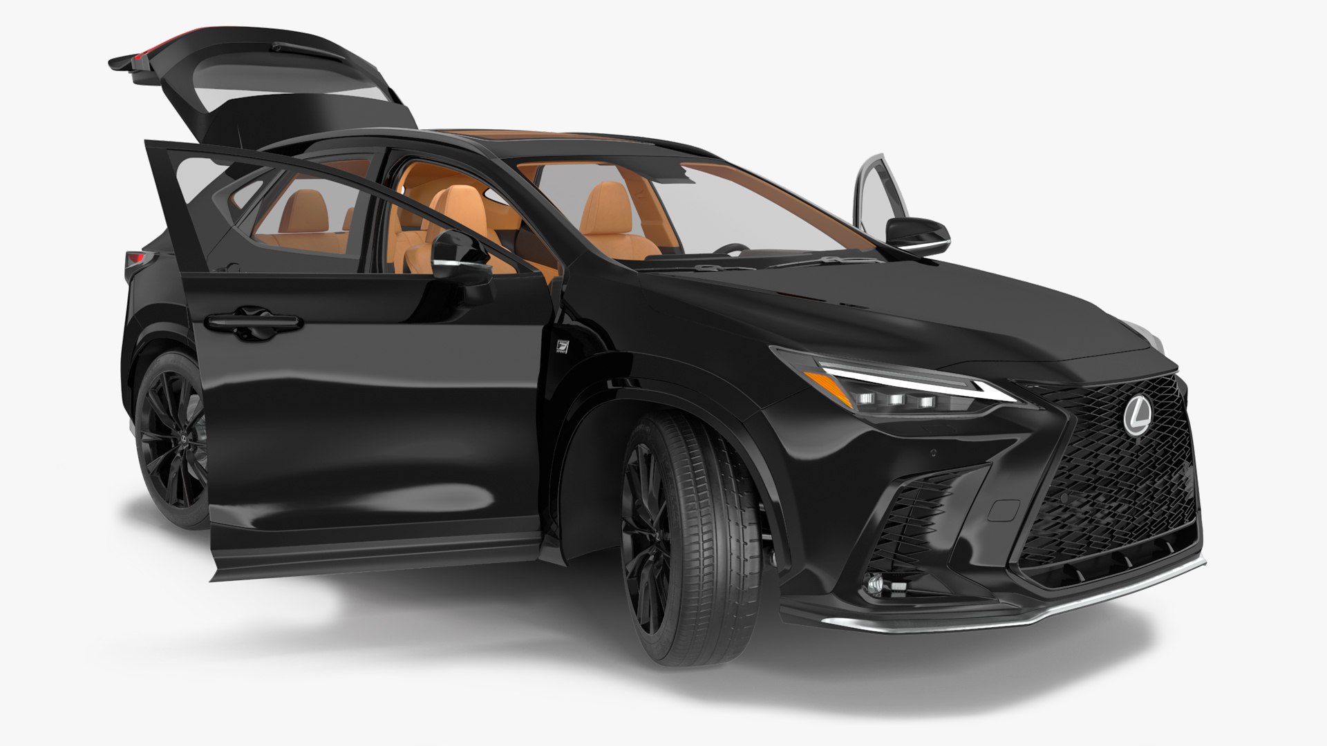 2024 Lexus NX Black Simple Interior Rigged 3D model preview