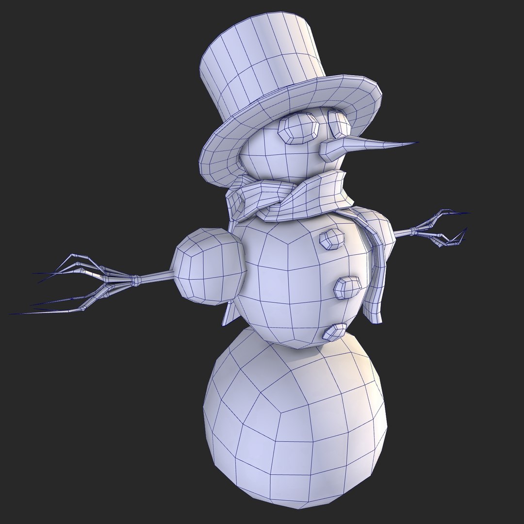 3d Model Rigged Cute Little Snowman