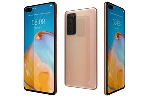 3D model Huawei P40 Blush Gold Low Poly