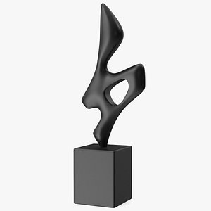 Home Decor Sculpture Wooden Black 3D model