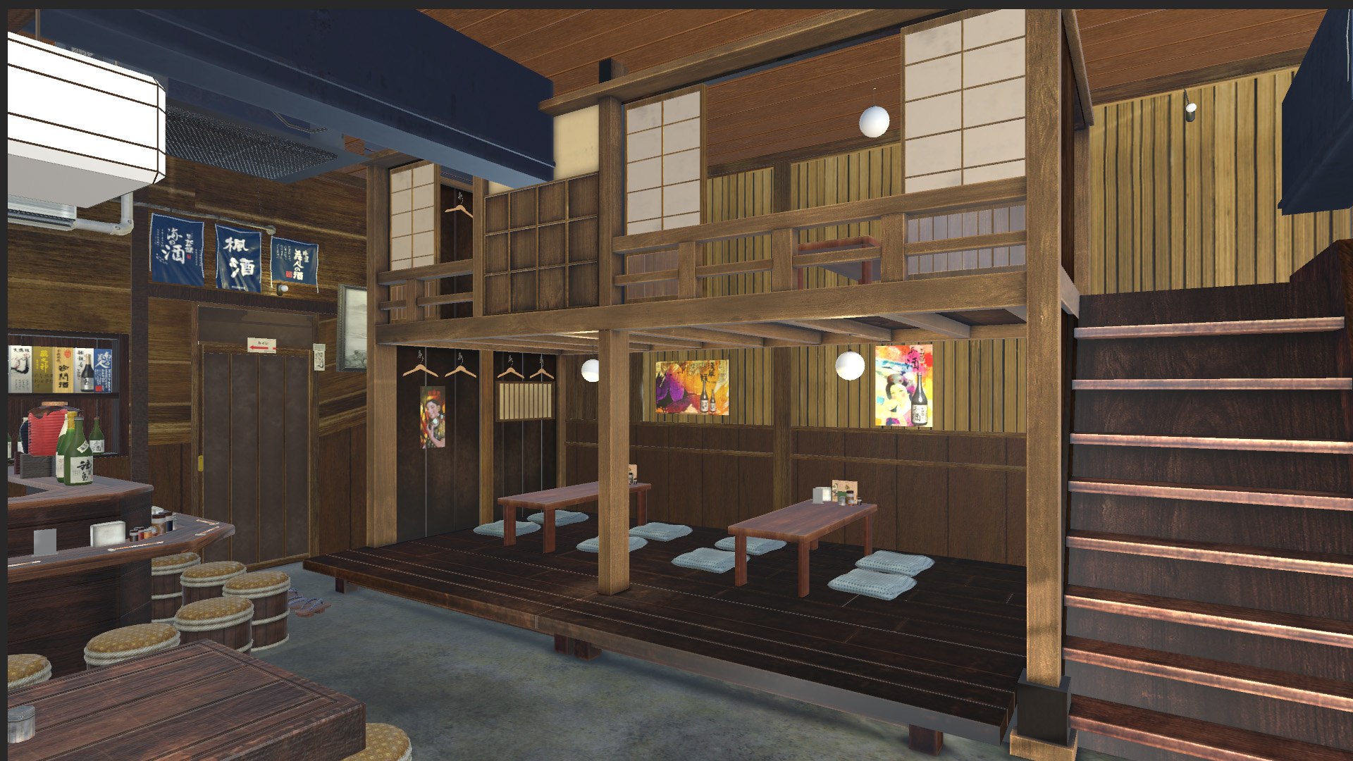 日本餐厅居酒屋3D模型 - TurboSquid 2263214