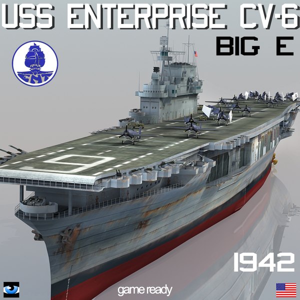 USSエンタープライズCV-6ビッグE 19423Dモデル - TurboSquid 997924