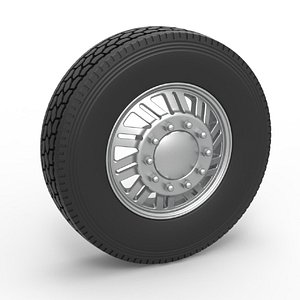3D Diecast Front custom wheel of semi truck Version 11 Scale 1 to 25 model