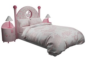 3D model girl bed