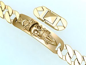 3D Cuban  Bracelet  - Skull Bracelets - Hip Hop Jewelry -Stylish Mens Bracelet