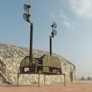 Air Defense Signal Mast Module Camouflage 3D model
