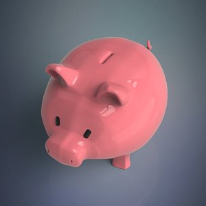 3D piggy pig bank