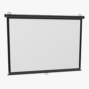 pull projection screen wall 3D model