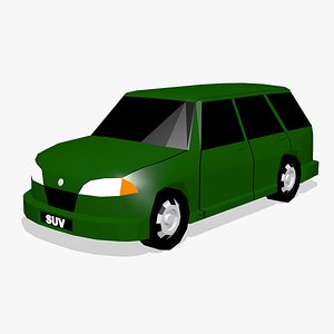 Low Poly SUV Car 4WD 4x4 Vehicle LWB 3D model