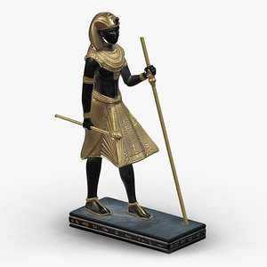 3D Tutankhamun Pharaoh of the Egyptian Low Poly