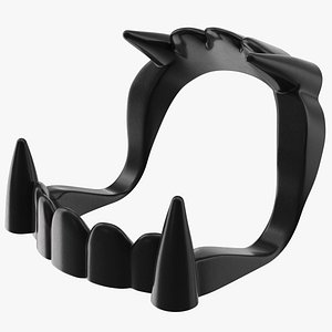 Plastic Vampire Teeth Black Rigged