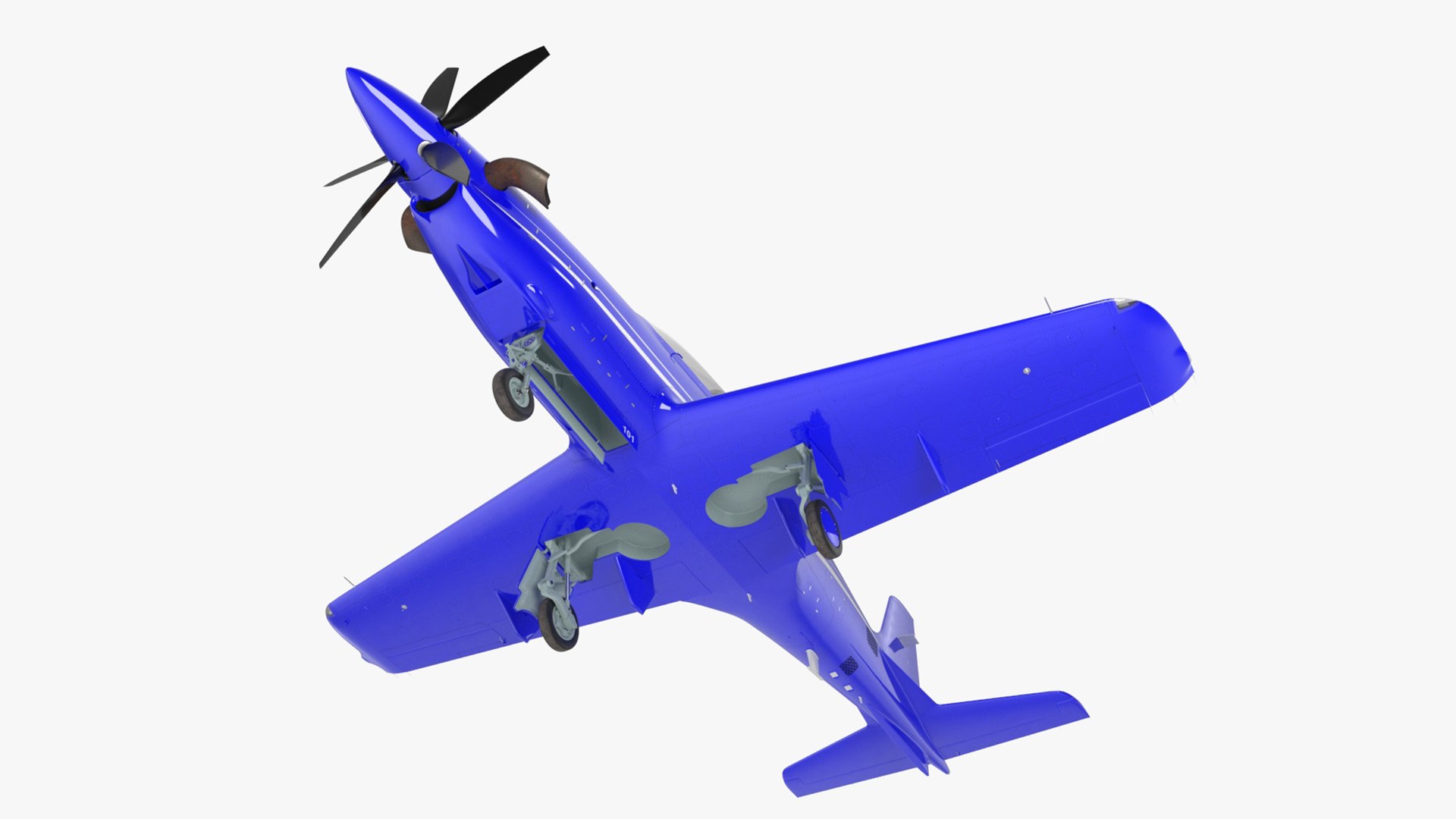 Training Aircraft Blue 3D model preview