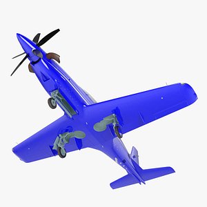Training Aircraft Blue 3D model