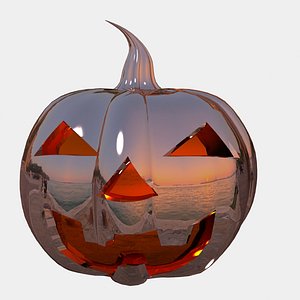 3D metallic pumpkin model