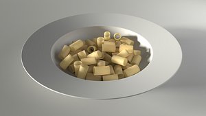 pasta plate rigatoni 3D model