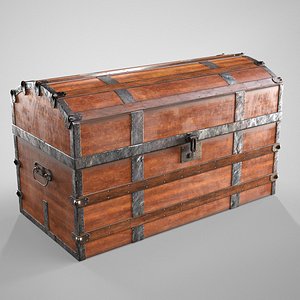 3D model Wooden Medieval Chest - Antique Treasure Trunk