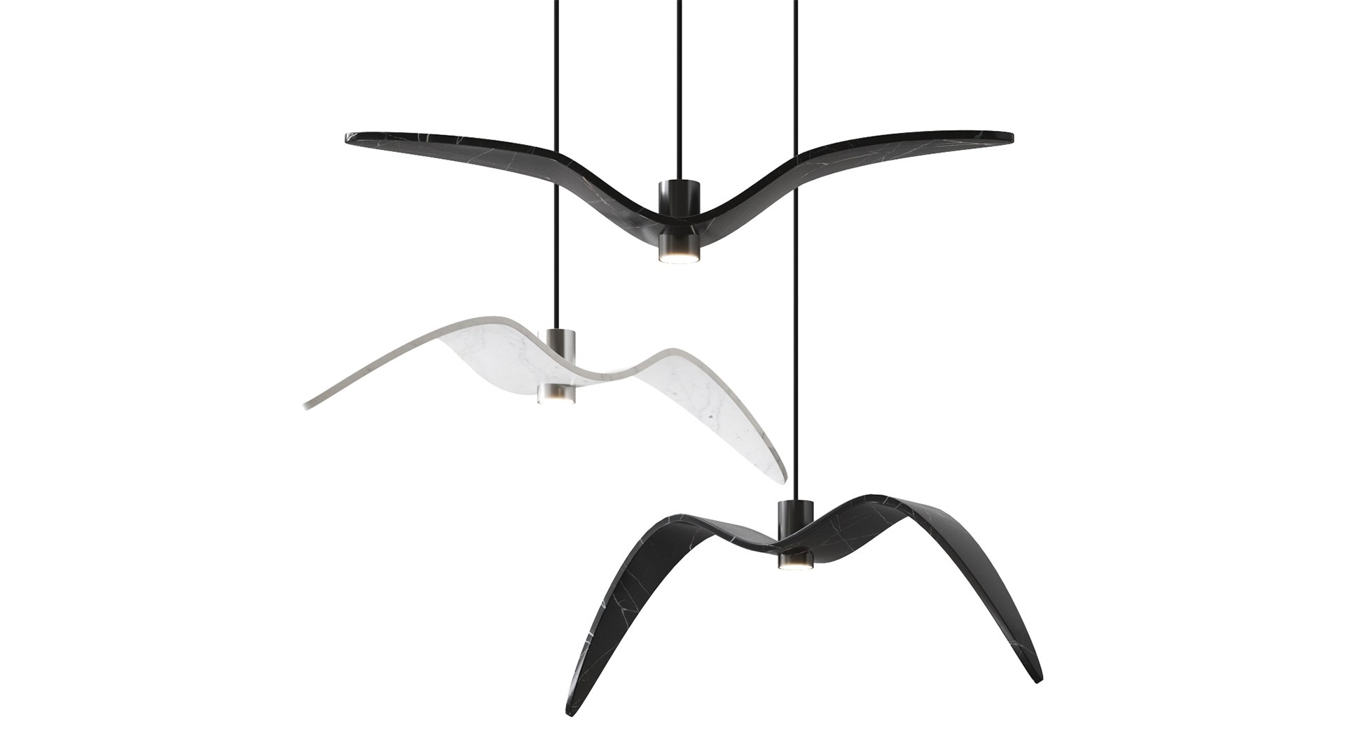 3D Night Birds Pendant Light model - TurboSquid 2119993