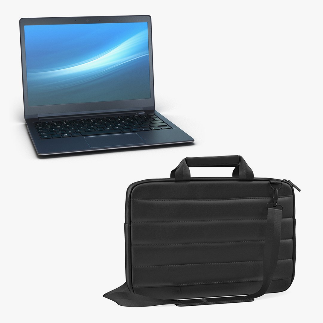Laptop and Carrying Case 3D Models Collection 3D model preview