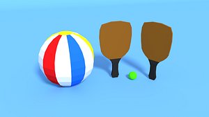 Low Poly Beach Items Pack
