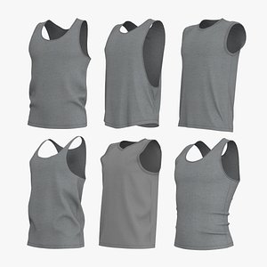 3D BASIC MALE TANK TOPS PACK genesis 8 zprj obj highpoly model