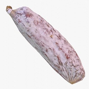 Spanish fuet salami low-poly 3D model