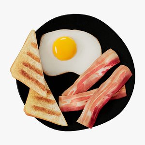 Cartoon Bacon with Eggs