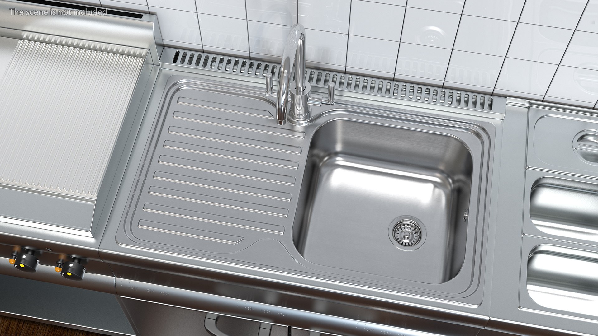 Single Bowl Kitchen Sink With Drainboard And Tap Model TurboSquid 1742062   Singlebowlkitchensinkwithdrainboardandtapmb3dmodel003 