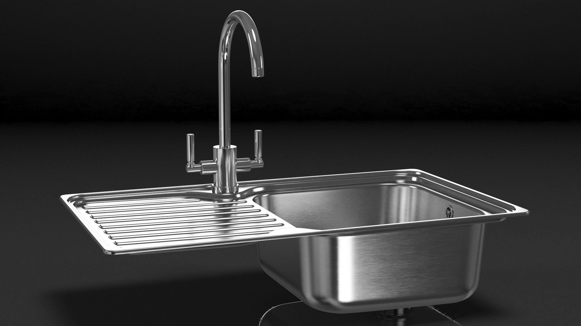 Single Bowl Kitchen Sink With Drainboard And Tap Model TurboSquid 1742062   Singlebowlkitchensinkwithdrainboardandtapmb3dmodel023 