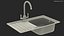 Single Bowl Kitchen Sink with Drainboard and Tap model