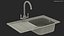 Single Bowl Kitchen Sink with Drainboard and Tap model