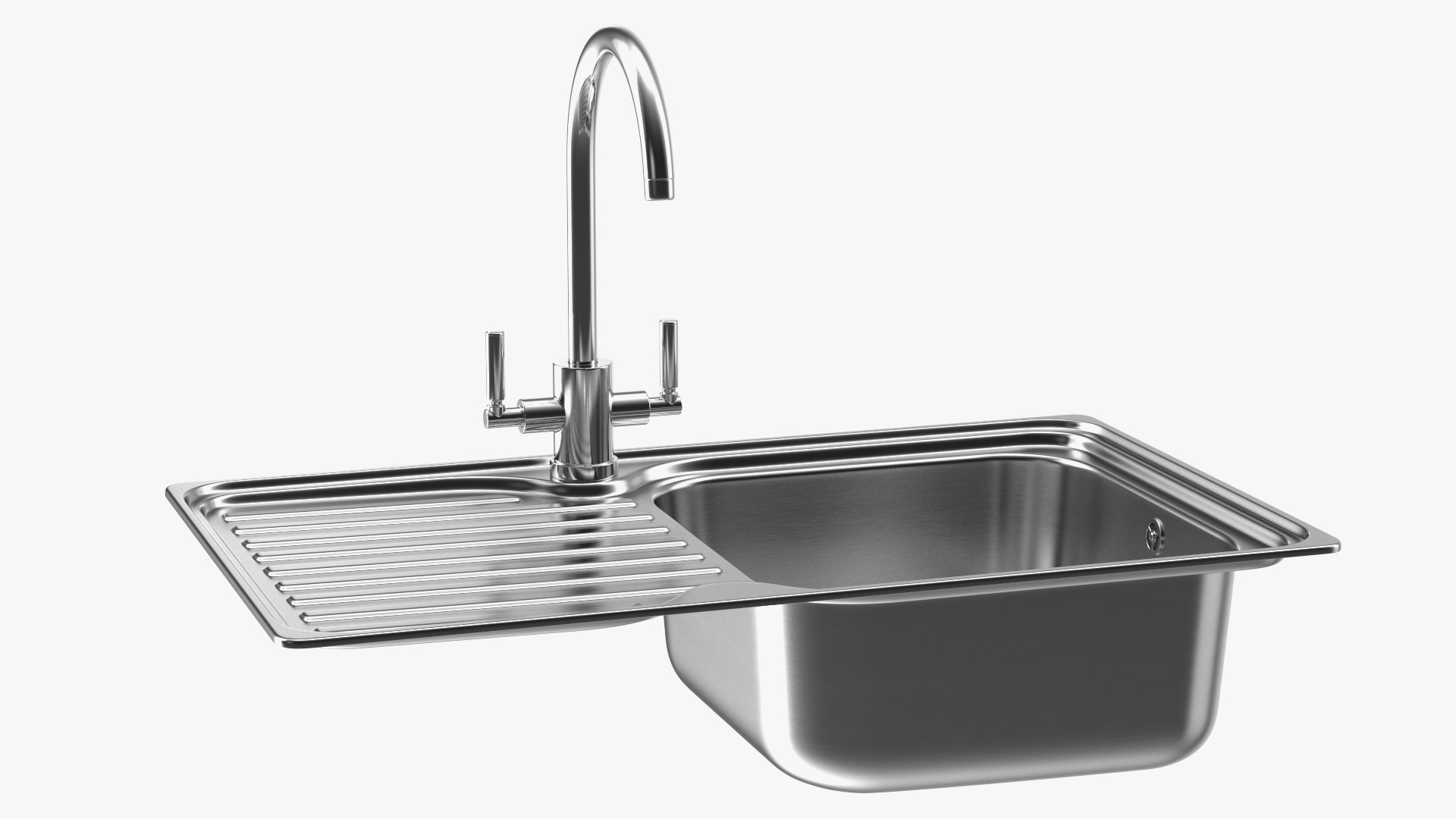 Single Bowl Kitchen Sink With Drainboard And Tap Model TurboSquid 1742062   Singlebowlkitchensinkwithdrainboardandtapmb3dmodel007 