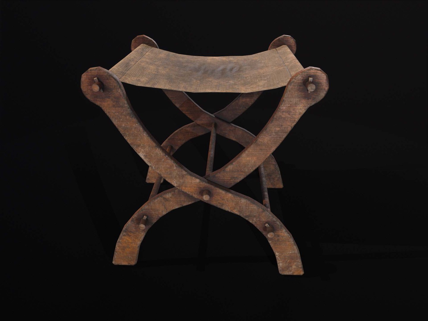 3D model Old Medieval Stool - Chair - TurboSquid 2118405