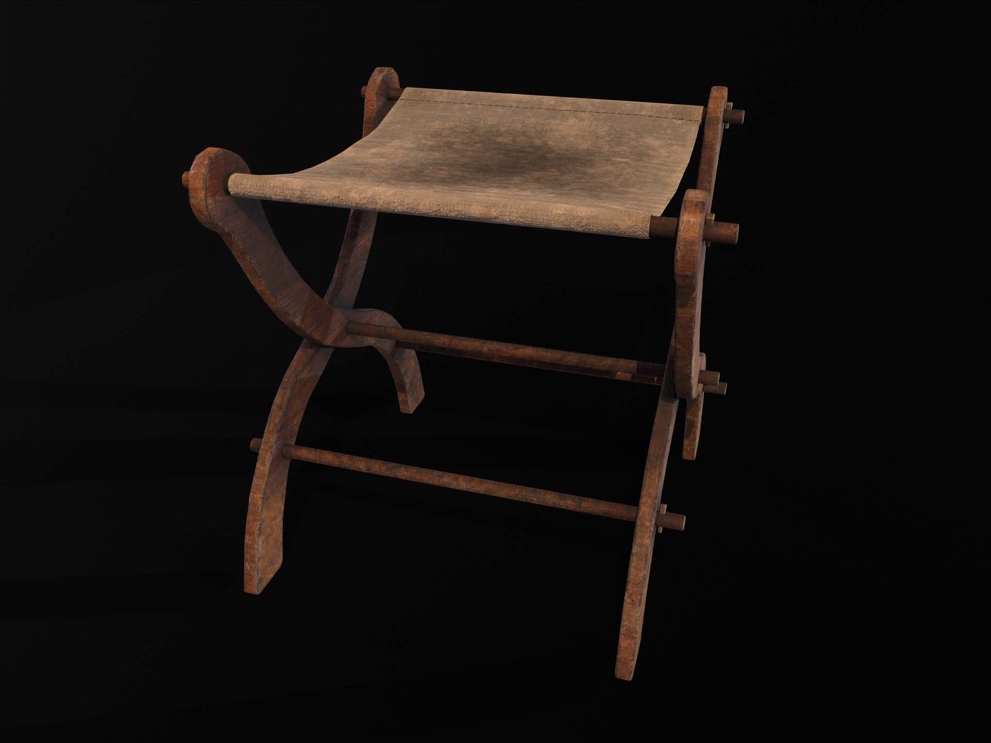 3D model Old Medieval Stool - Chair - TurboSquid 2118405