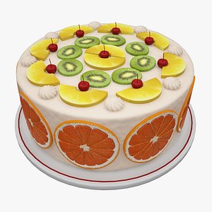 3d fruit cake model