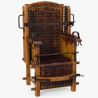 Medieval Spiked Torture Chair with Bloodstains
