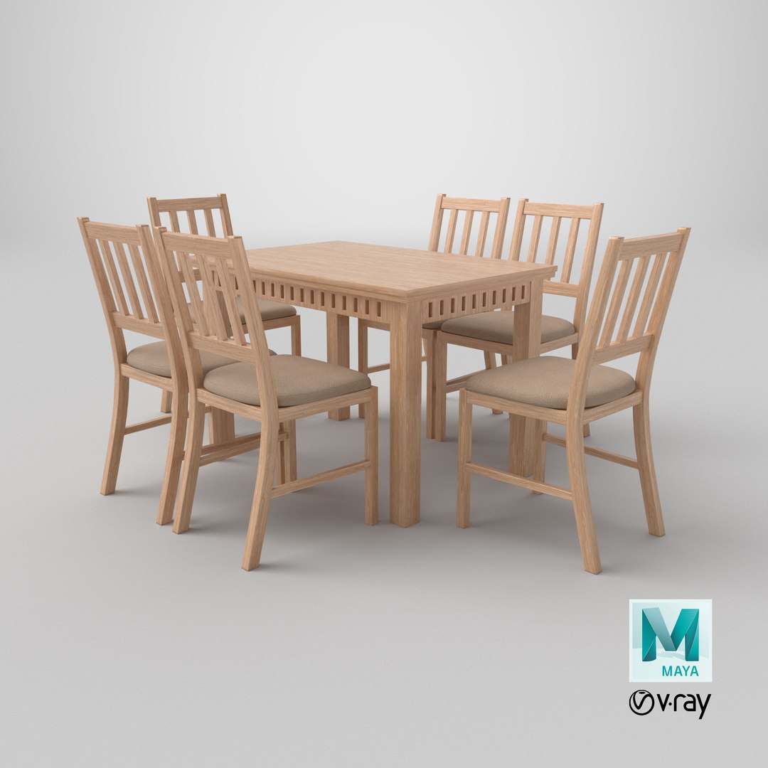 Modern Wooden Dining Table Set with Six Chairs - Realistic 3D Model for Interior Design and Visualiz model https://p.turbosquid.com/ts-thumb/X5/OeZ68W/1M/stemcell_maya_vray_render/png/1774450680/1920x1080/fit_q87/49966f235bb09e23737a9b2c8c9237671a8bf31b/stemcell_maya_vray_render.jpg