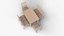 Modernes Esstisch-Set aus Holz mit sechs Stühlen – realistisches 3D-Modell für Innenarchitektur und Visualisierung