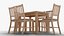 Modernes Esstisch-Set aus Holz mit sechs Stühlen – realistisches 3D-Modell für Innenarchitektur und Visualisierung