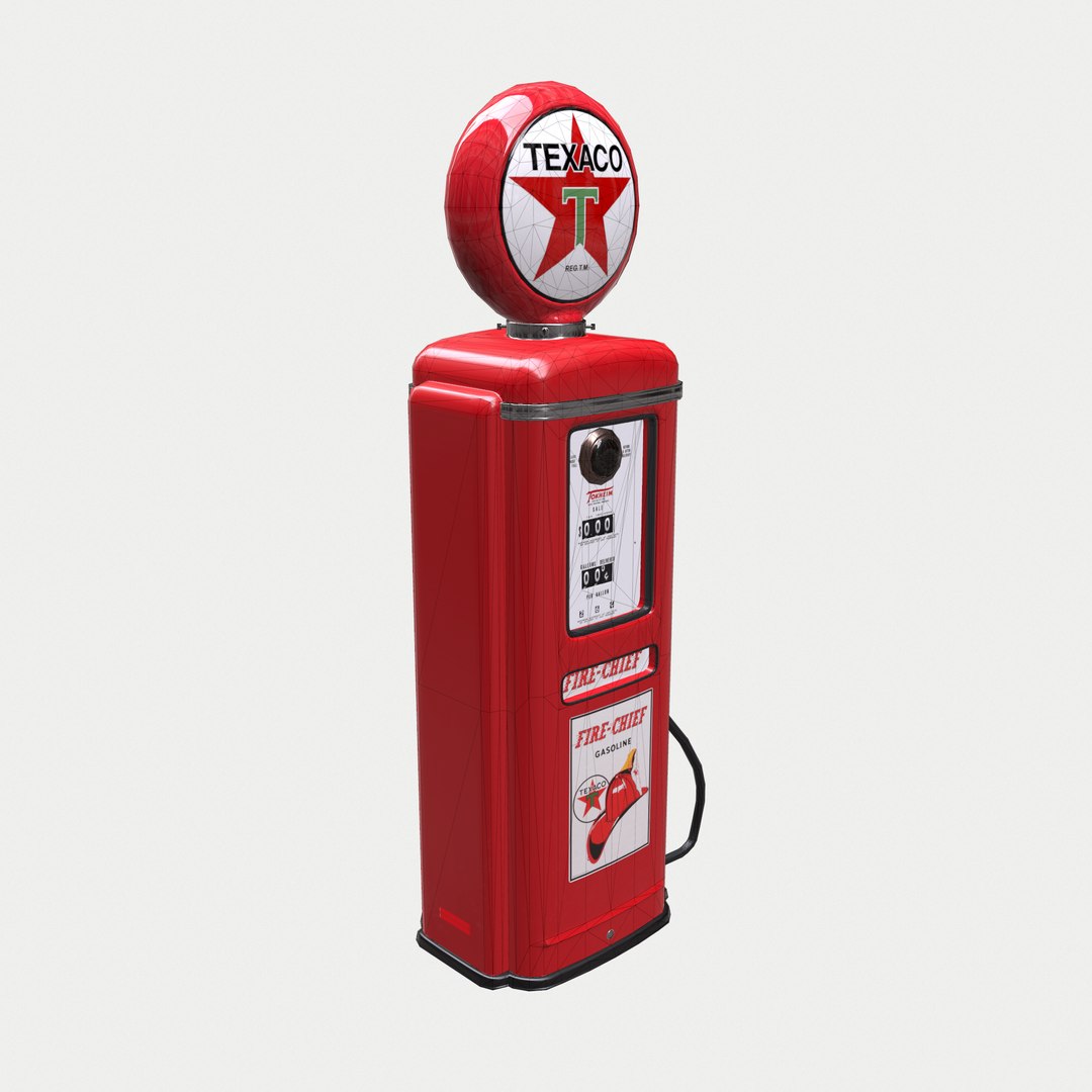 3D Texaco Gas Pump Model - TurboSquid 1290005