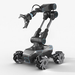 Mobile Manipulator Robot with Mecanum Wheels Game Ready