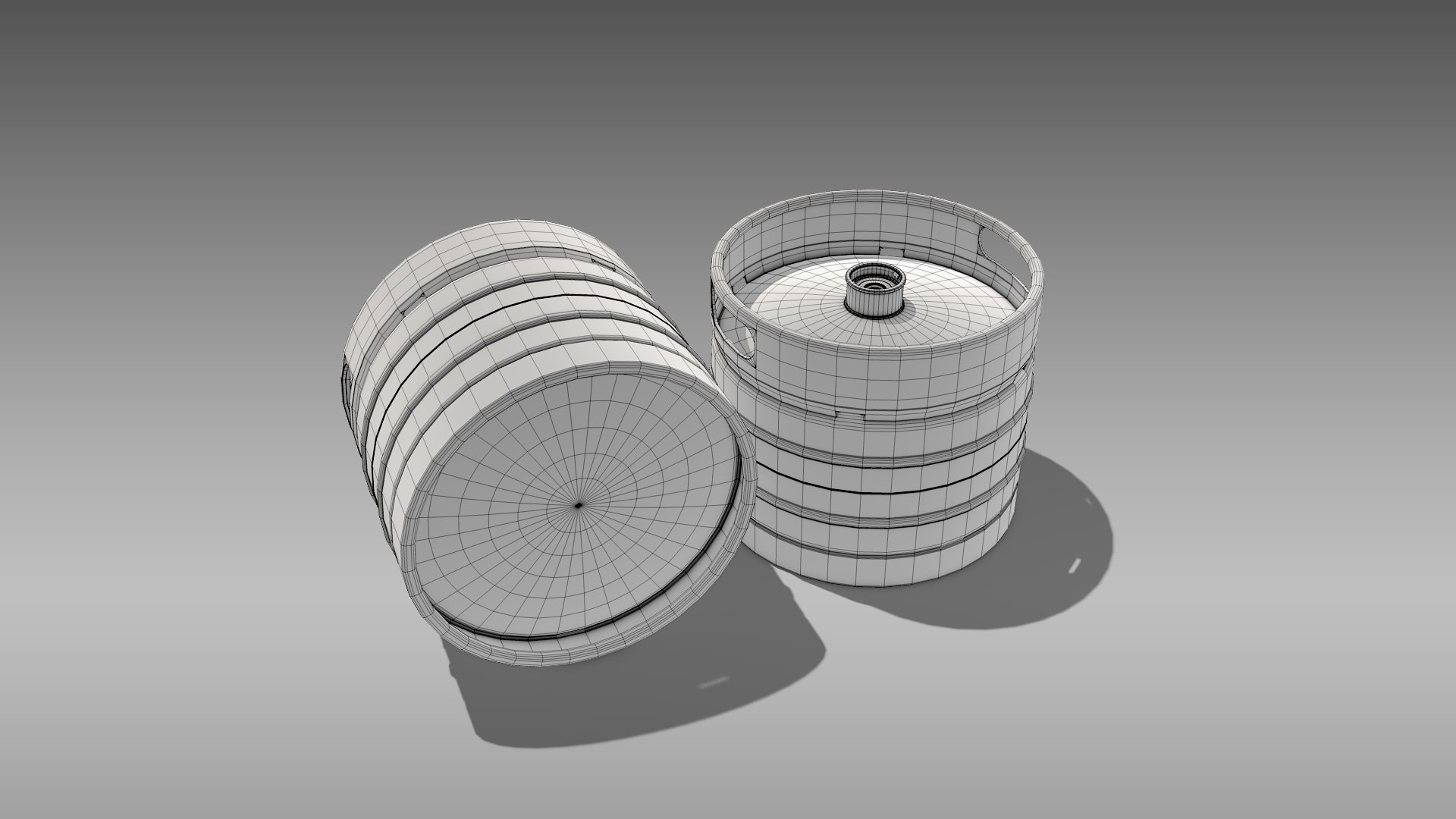 3D keg quarter barrel https://p.turbosquid.com/ts-thumb/X5/Tvuupu/T7p6dtiy/kegquarterbarrel08wireframe/jpg/1599647253/1920x1080/fit_q87/d87f38aa3df349bb76f3d46eb348c415357198ac/kegquarterbarrel08wireframe.jpg