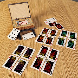Poker Card Deck Drump Set Lowpoly
