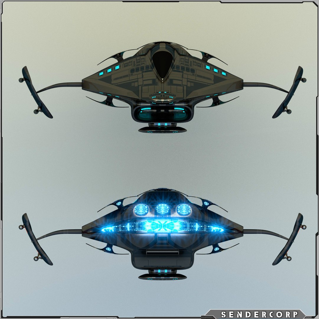 3d gunship spaceship